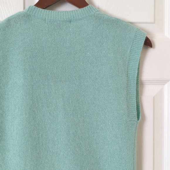 David Hollis 90's Vintage Lambswool & Angora Blend Buttoned Hem Sweater Vest S - Picture 8 of 8